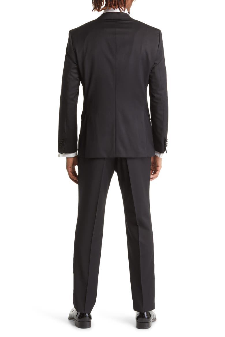Huge Slim Fit Black Wool Tuxedo, Alternate, color, BLACK