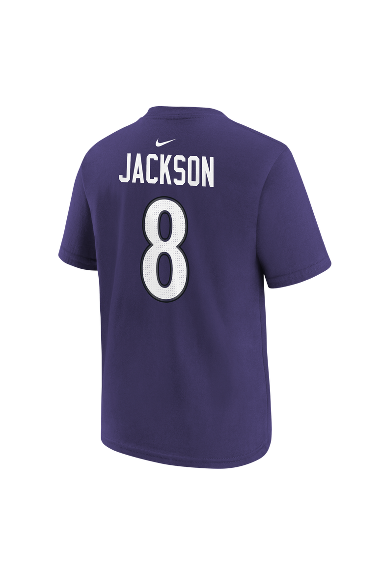 Youth Nike Lamar Jackson Purple Baltimore Ravens Player Name & Number T-Shirt, Alternate, color, Purple