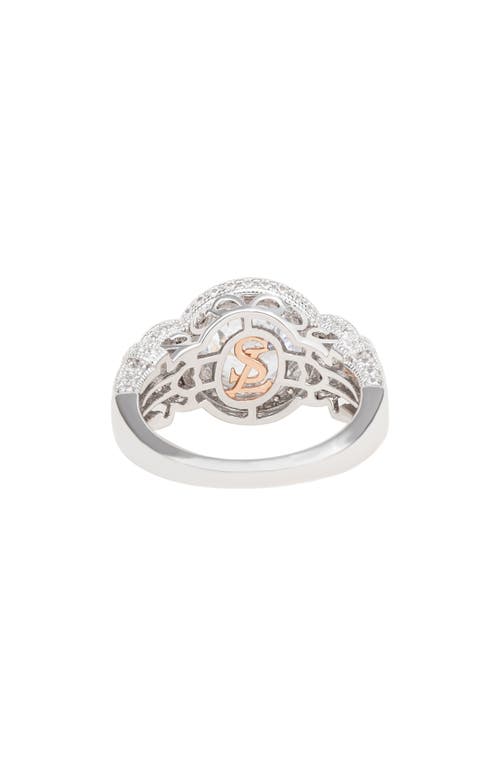 Suzy Levian Pavé Cubic Zirconia Engagement Ring