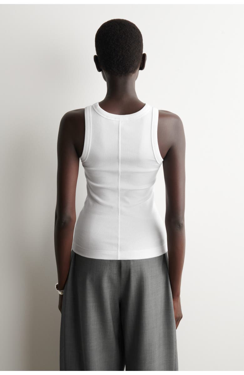 COS Ribbed Cotton Tank Top, Alternate, color, White