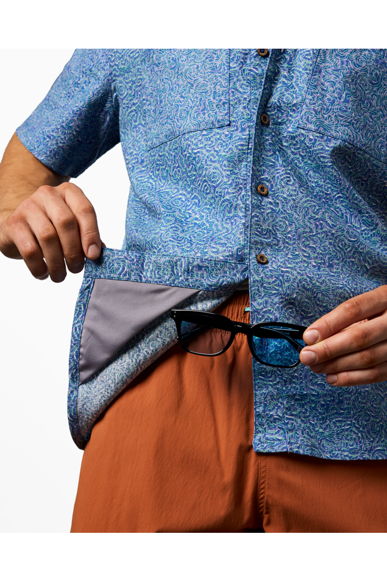 Afuera Button Up Shirt - Print - Men's, Alternate, color, Cenotes Azure