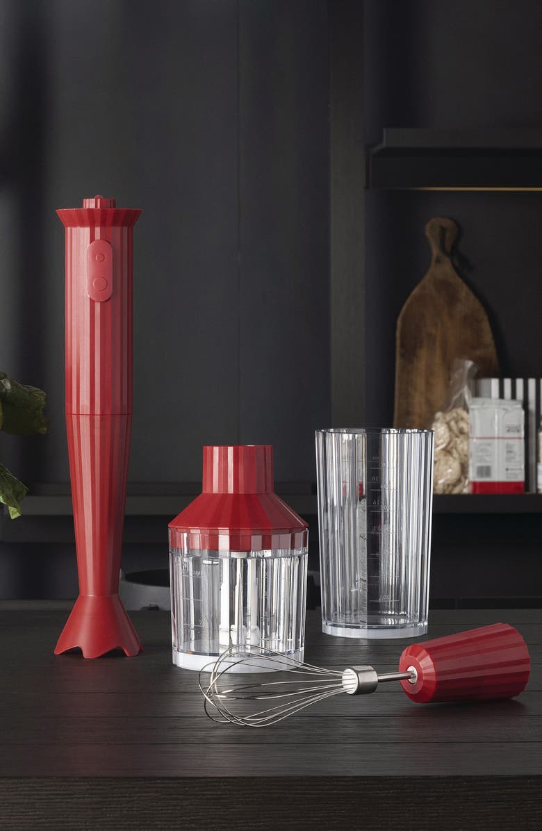 ALESSI Plissé Hand Blender Set, Alternate, color, Red