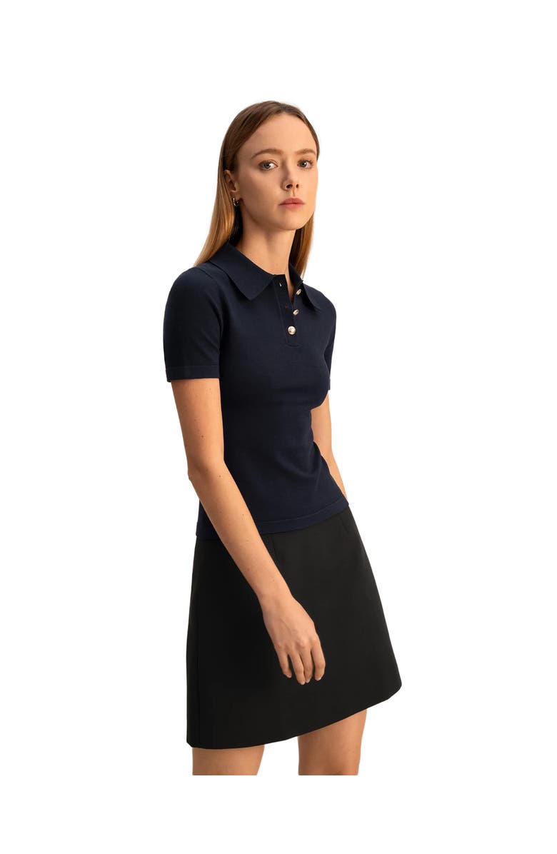 Lilysilk Short Sleeve Silk Polo Shirt, Alternate, color,