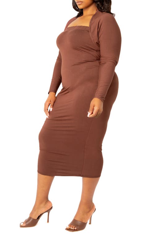 BUXOM COUTURE BUXOM COUTURE MODAL TUBE DRESS & SHRUG 