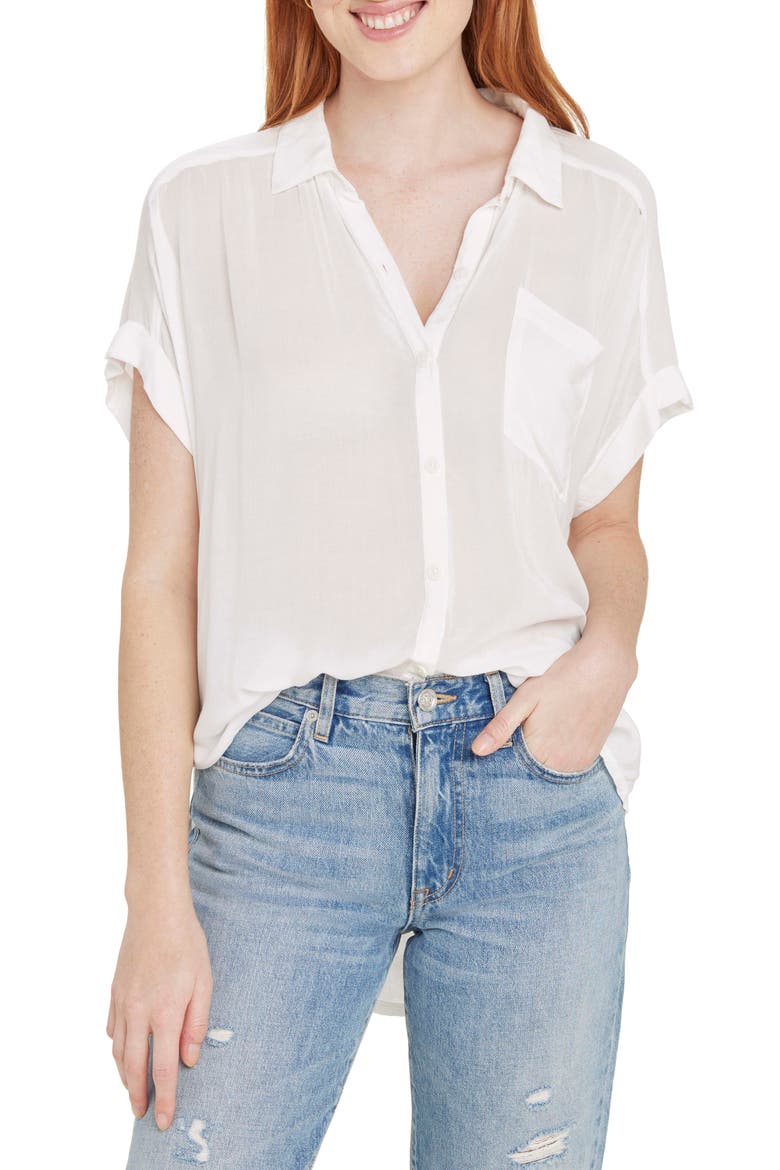Paige Button-Up Shirt, Main, color, WHITE