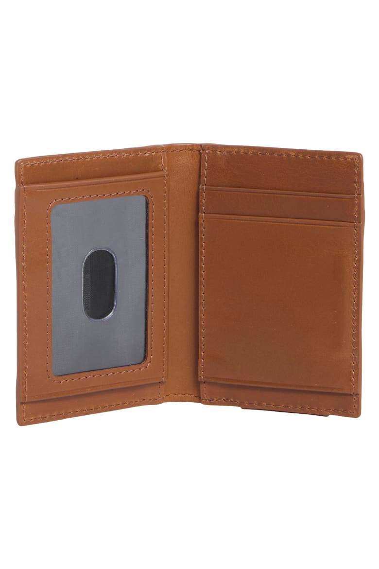 Hunter Glazed Leather Money Clip Wallet, Alternate, color, TAN