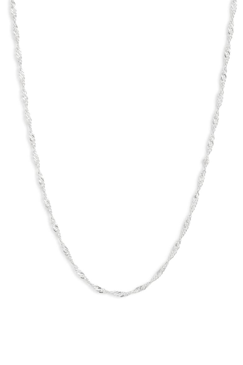 Rope Chain Necklace, Main, color, SILVER