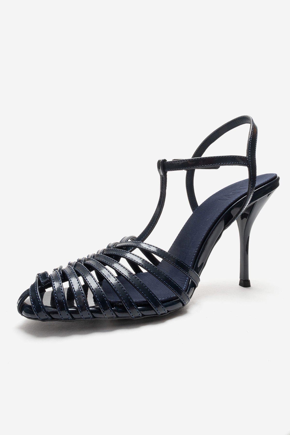 Pasion Stiletto Pump, Alternate, color, Navy Patent
