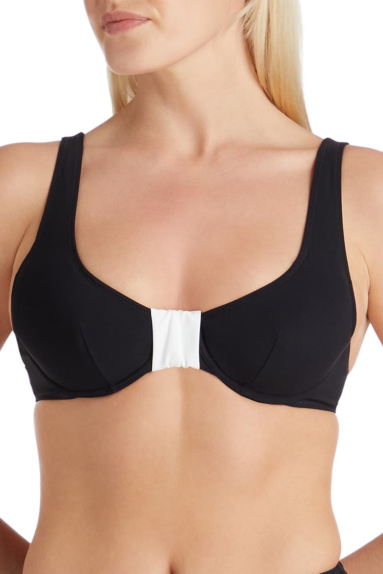 Antibes Underwire Bow-style Bikini Top, Alternate, color, Black