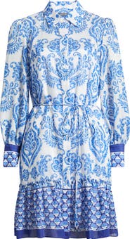 Julia Jordan Mixed Print Long Sleeve Shirtdress