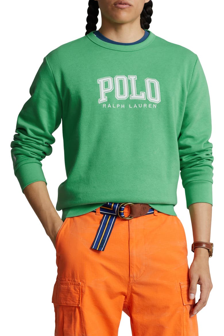 Logo Fleece Sweatshirt, Main, color, CLASSIC KELLY