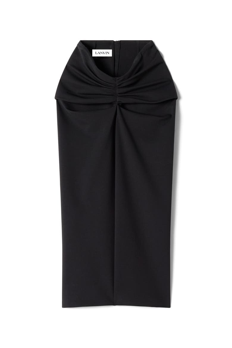 Black Midi Skirt In Jersey, Alternate, color, Black