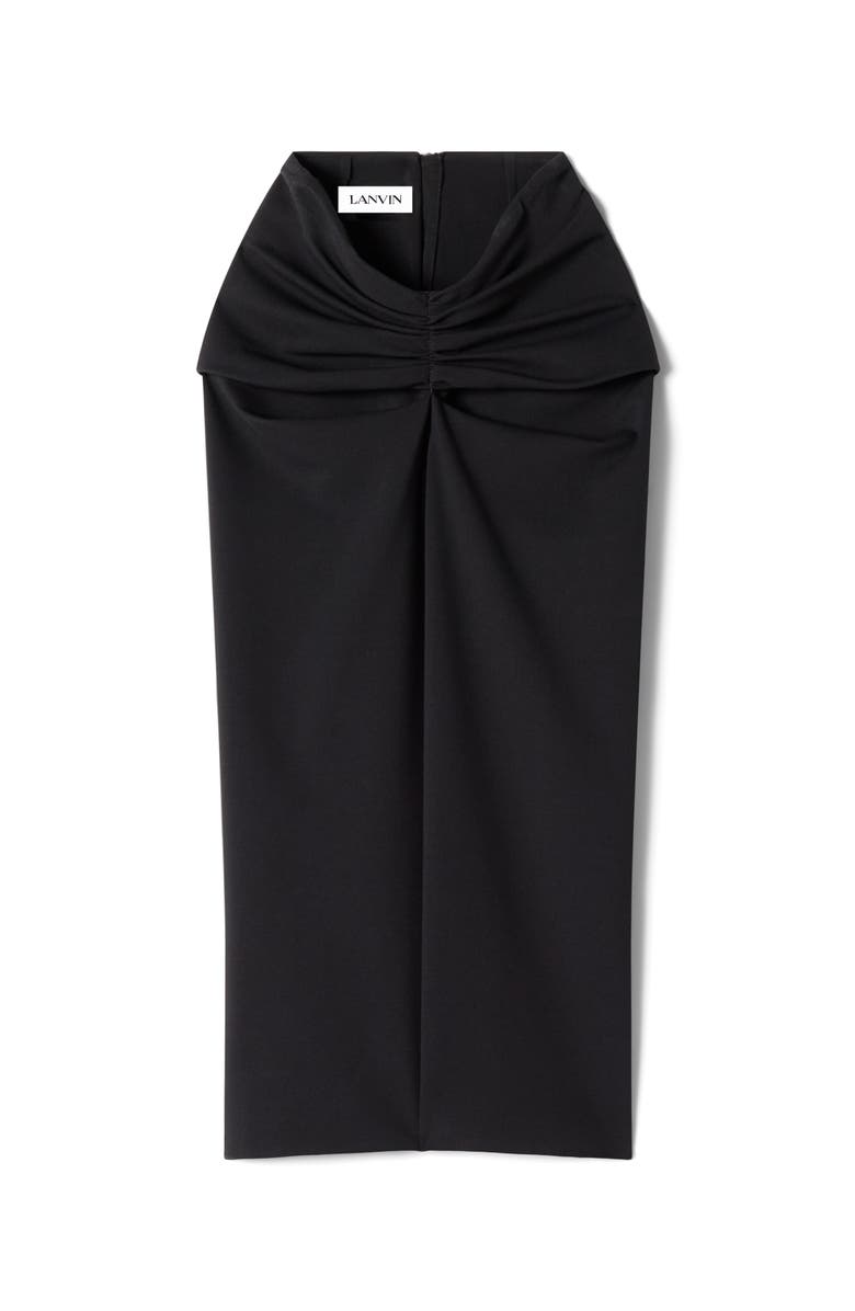 Lanvin Black Midi Skirt In Jersey, Alternate, color, Black