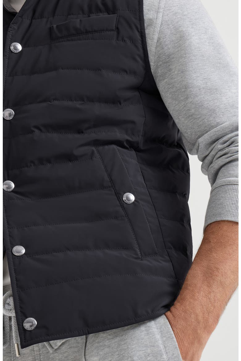 Bonded taffeta lightweight down vest, Alternate, color, Navy Blue