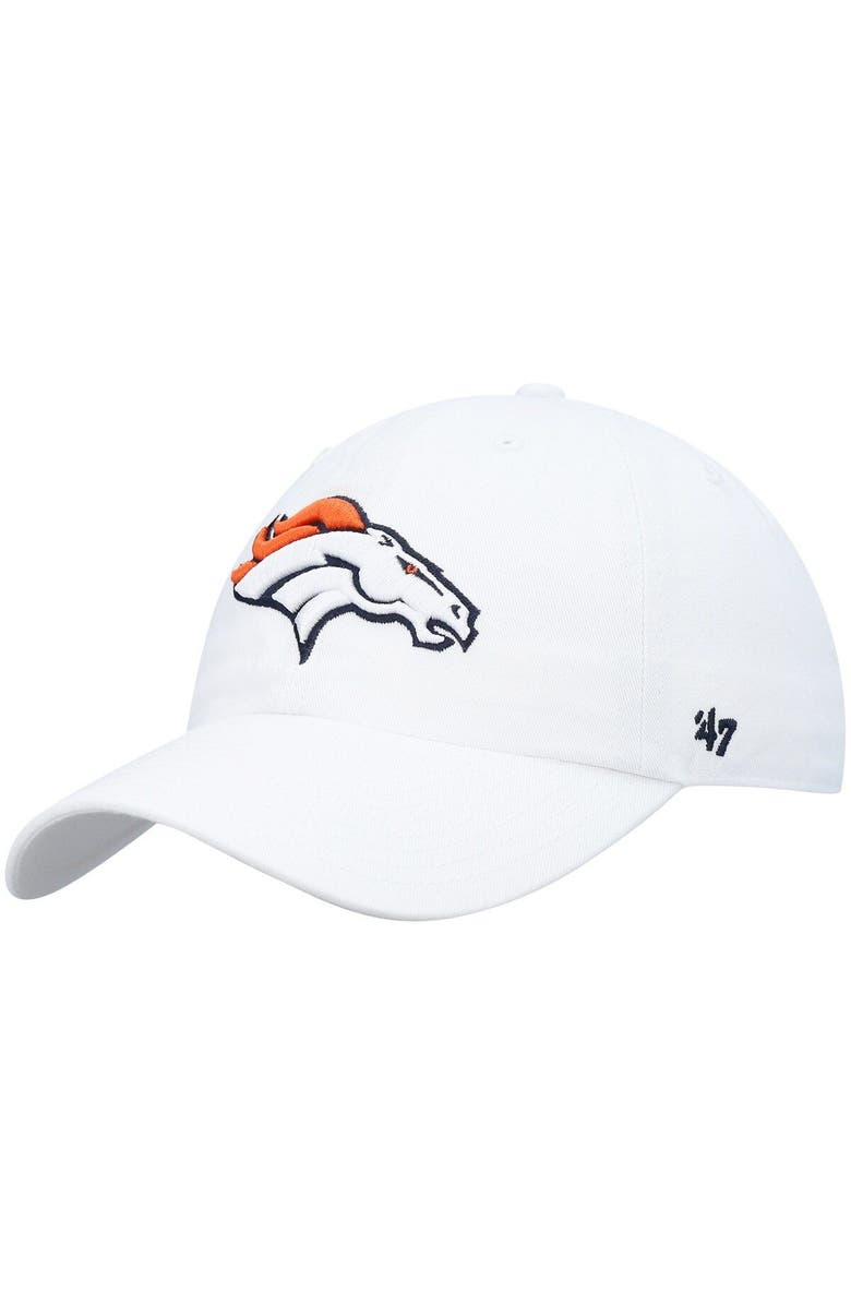 '47 Men's '47 White Denver Broncos Clean Up Adjustable Hat, Main, color,