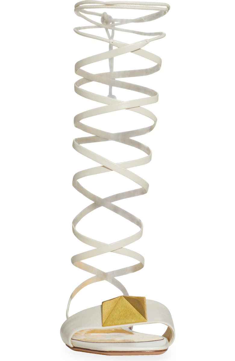 Valentino Garavani Roman Stud Wrap Sandal, Alternate, color,