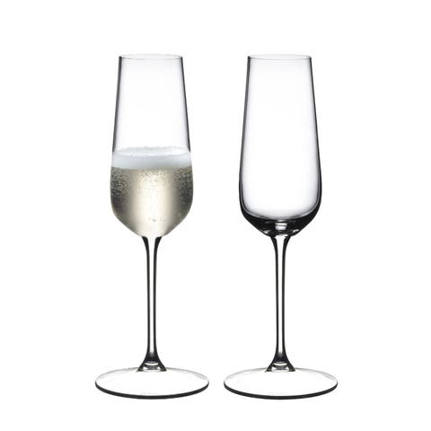 Grape@ Champagne Flute Wine Glass, Set of 2, 8 ounce