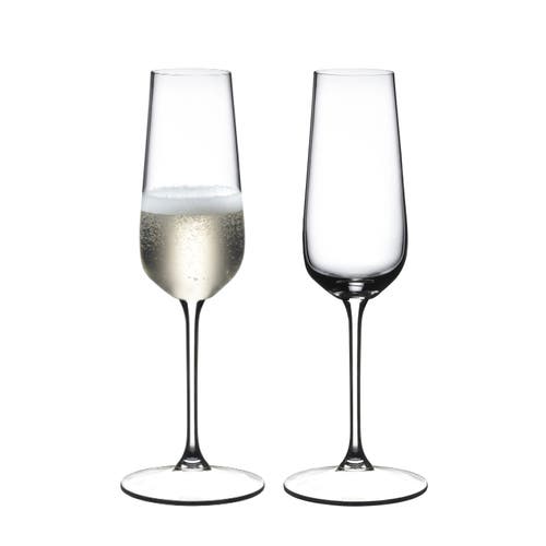 Riedel Grape@ Champagne Flute Wine Glass, Set Of 2, 8 Ounce In Transparent