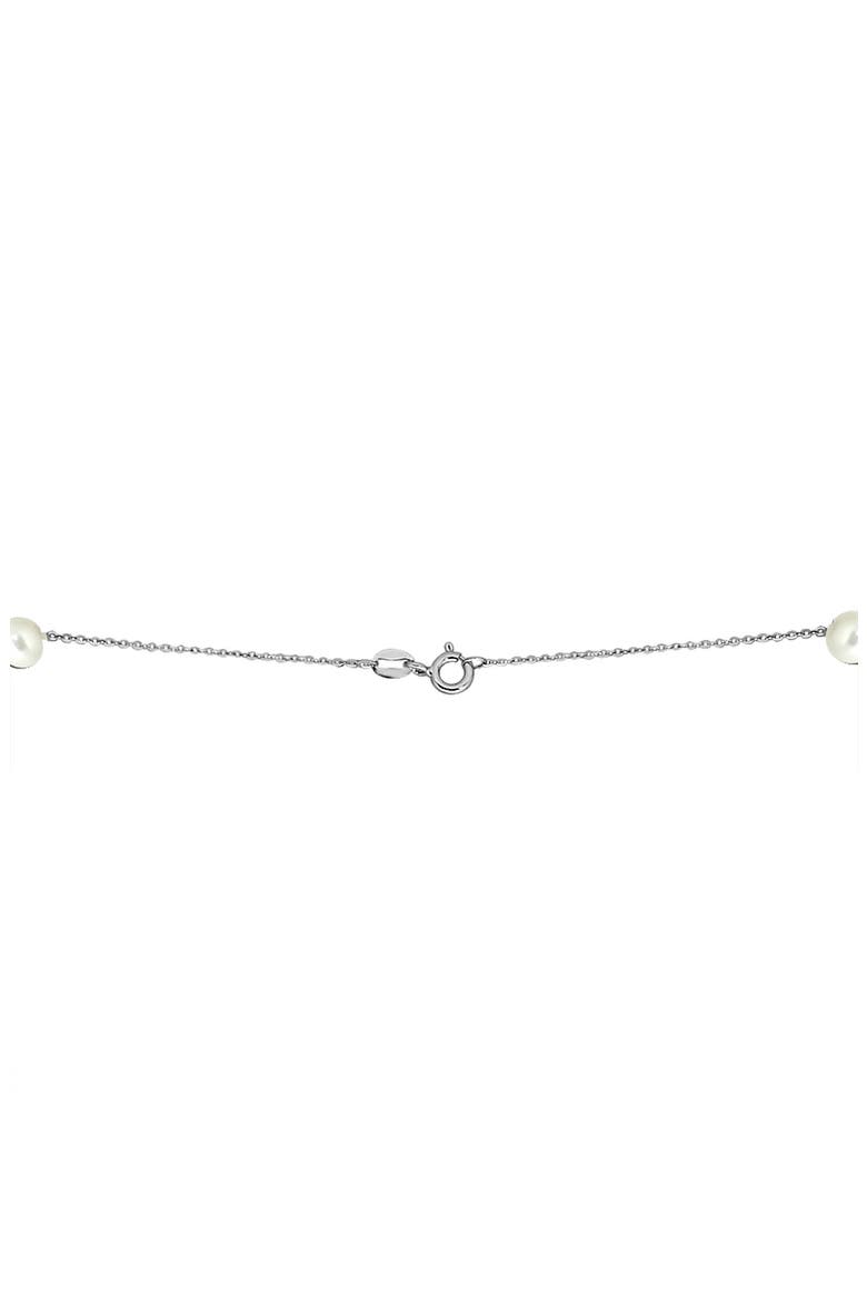 Sterling Silver & 6-7mm Cultured Freshwater Pearl Necklace, Alternate, color, SILVER