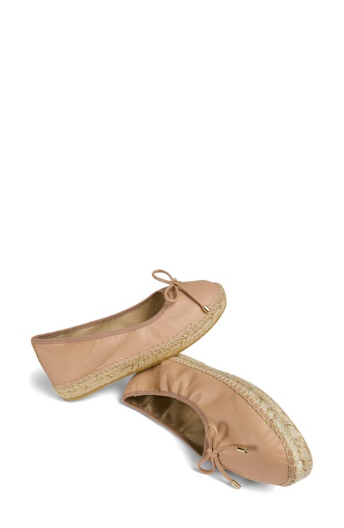 Lk Bennett Womens Bei-trench Taleena Bow-embellished Espadrille Leather Ballet Flats In Trench