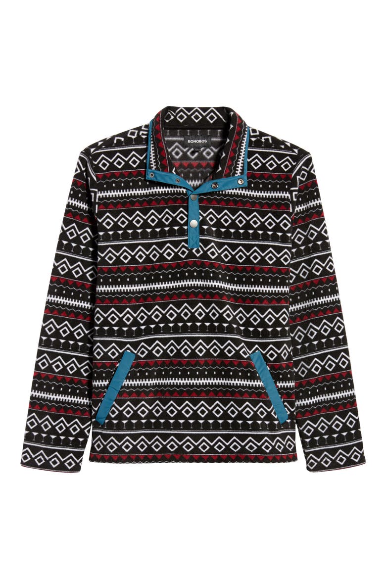 Polar Fleece Quarter Snap Pullover, Alternate, color, FAIR ISLE