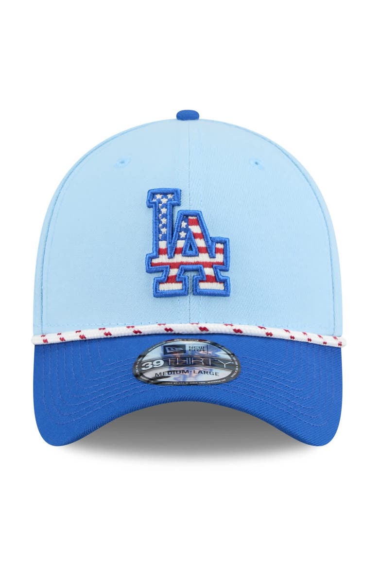 Men's New Era Light Blue/Royal Los Angeles Dodgers 2025 Fourth of July 39THIRTY Flex Hat, Alternate, color, Light Blue