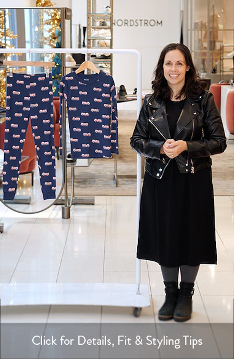 Kids' Fire Truck Print Fitted Organic Cotton Two-Piece Pajamas, sales video thumbnail