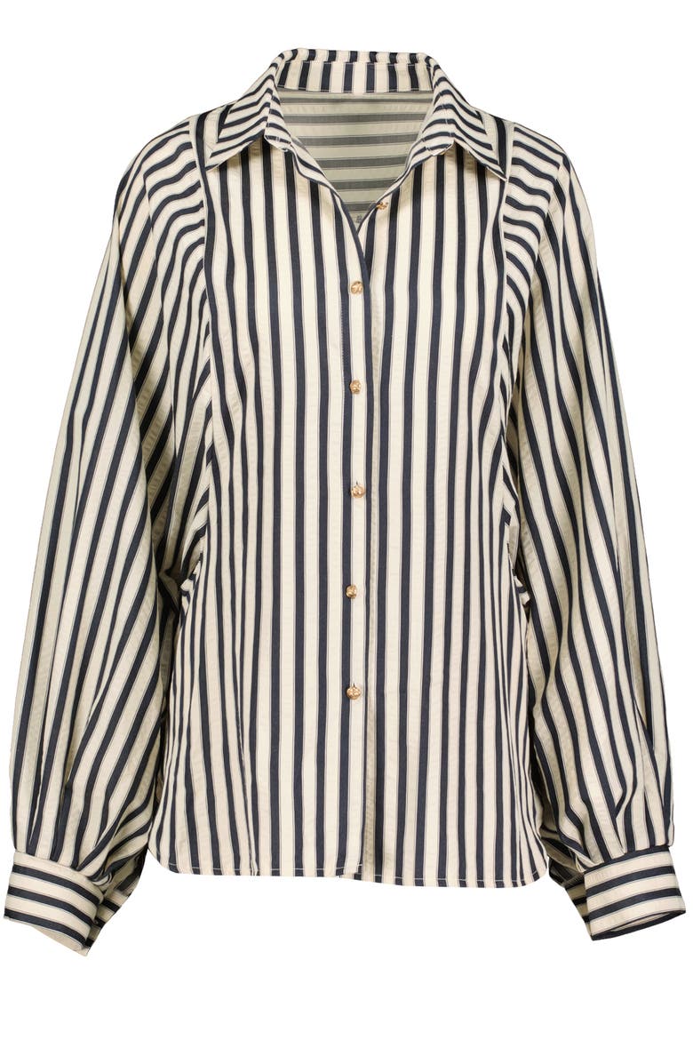 Aly Dolman Sleeve Striped Top, Alternate, color, Navy Stripe