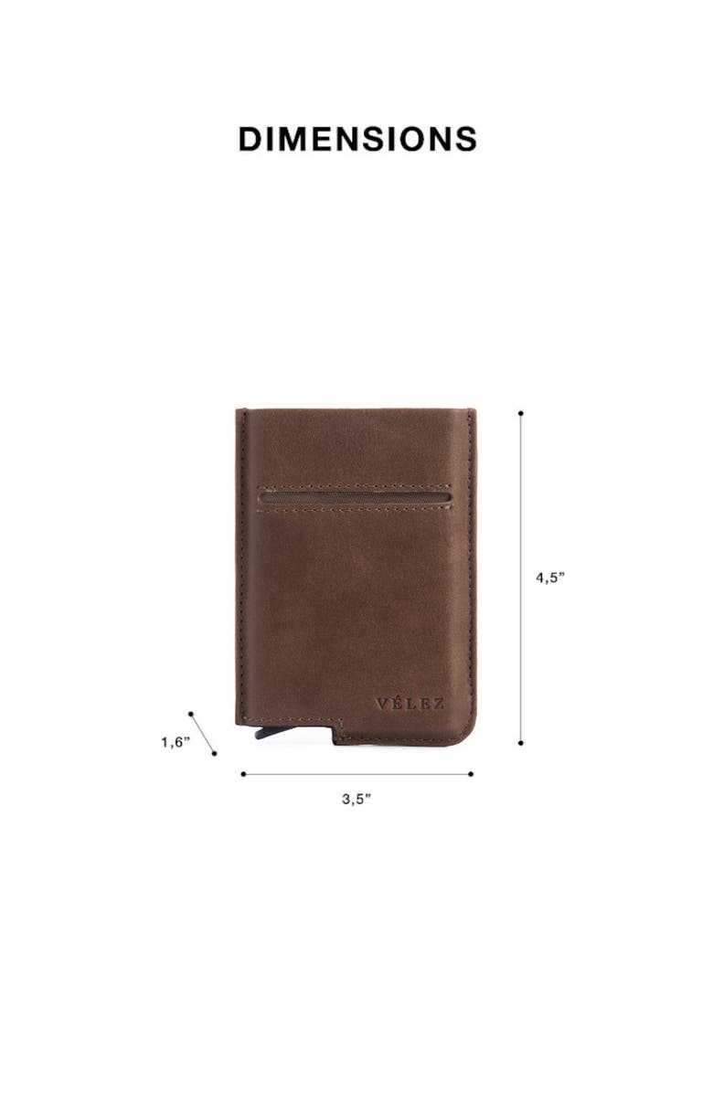 Velez Leather Mini wallet Document Holder, Alternate, color, Brown