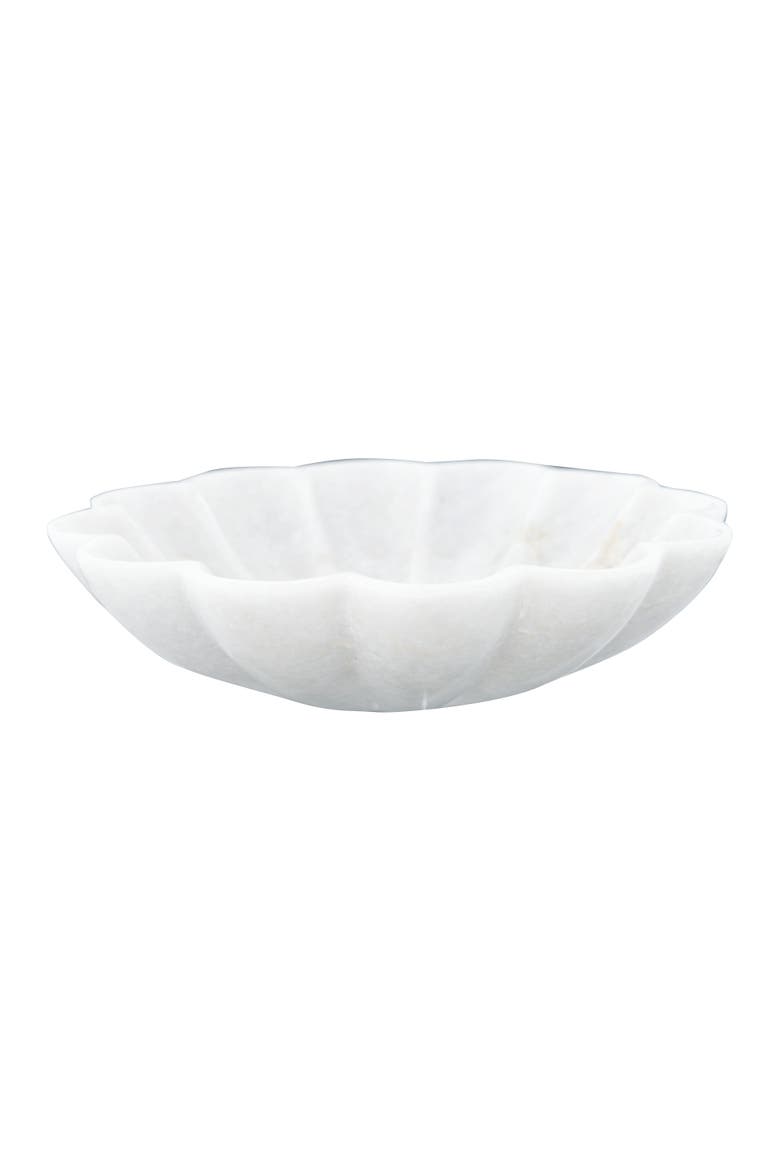 Carved Marble Dish, Alternate, color, White
