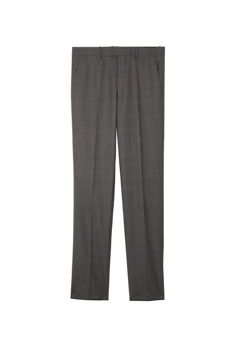 Check Wool Cashmere Bond Tailored Trousers, Main, color, Light iron grey