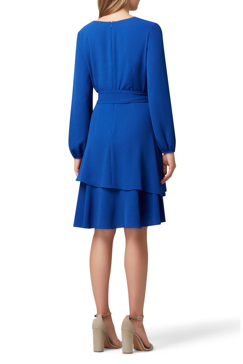 Long Sleeve Faux Wrap Dress, Alternate, color, ROYAL
