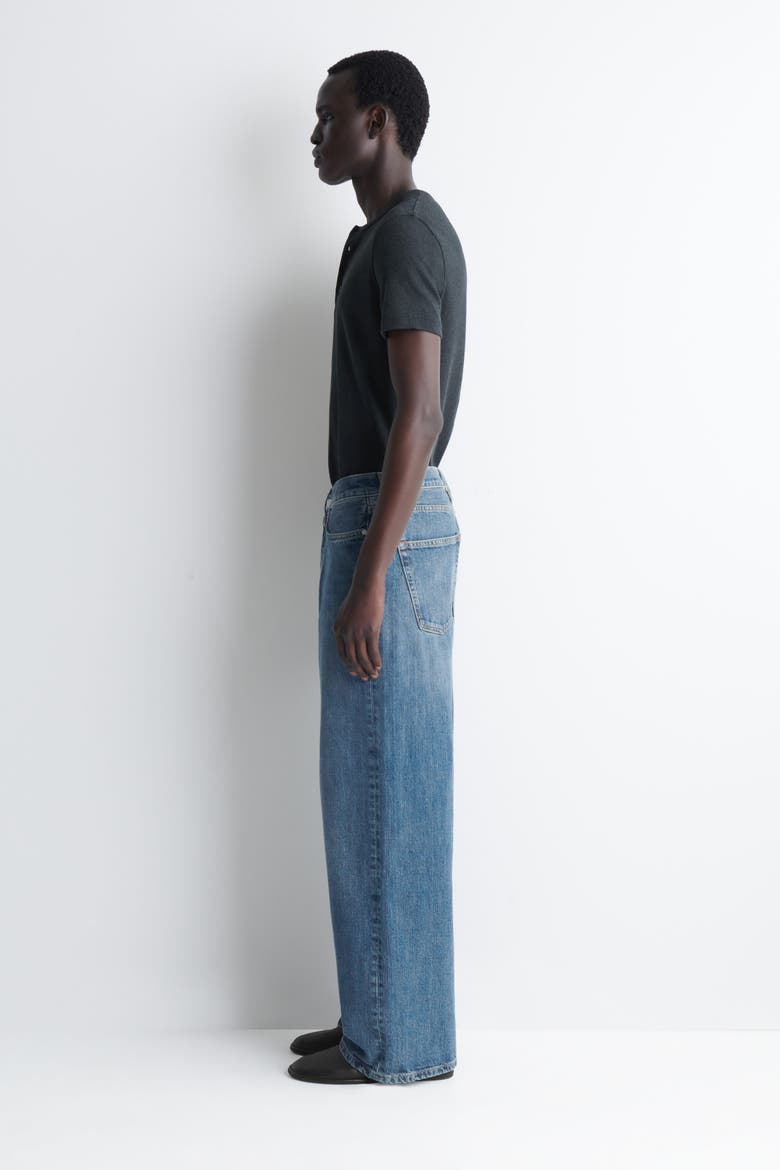 Fold Relaxed-fit Wide-leg Jeans, Alternate, color, BLUE