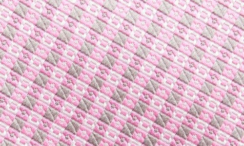 David Donahue Geometric Silk Tie In Pink