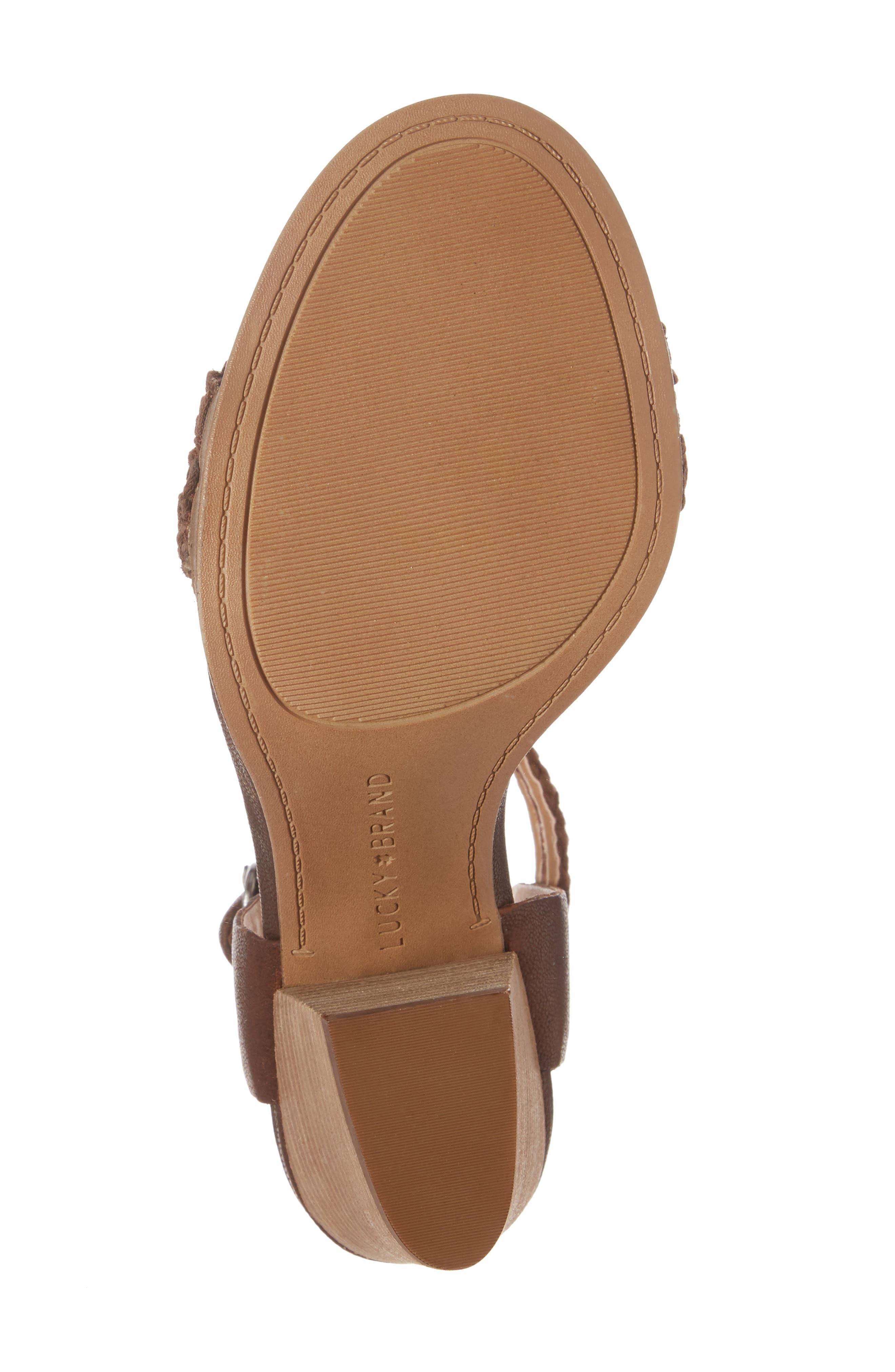 Lucky Brand Oakes Ankle Strap Sandal, Alternate, color, Toffee Leather