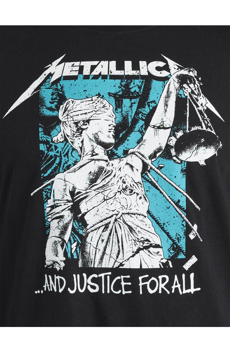 True Nation by DXL Big & Tall Metallica and Justice For All Graphic Tee, Alternate, color, Black