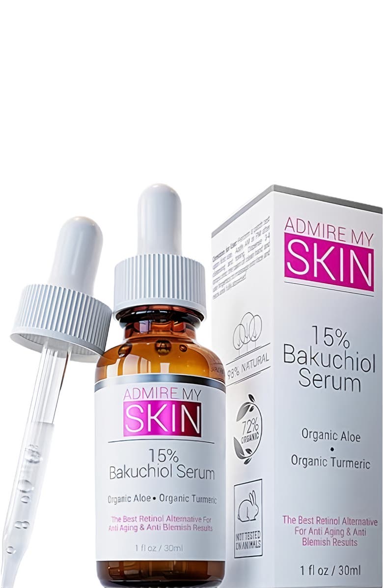 Admire My Skin 15% Bakuchiol Serum Natural Retinol Alternative, Alternate, color, Clear