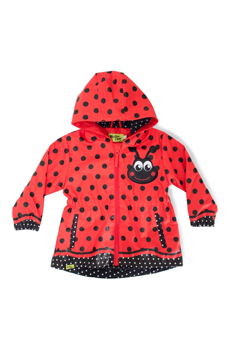 Kids' Lucy Ladybug Rain Coat, Main, color, RED