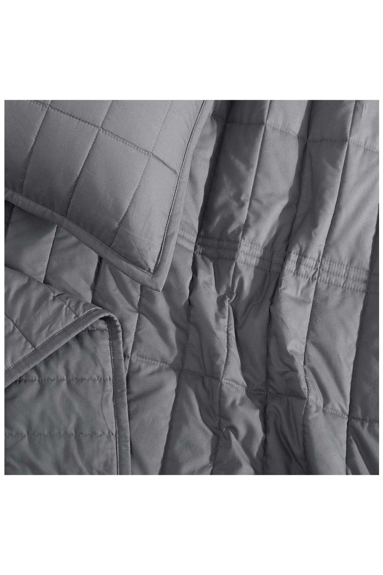 Washed Percale Quilt & Shams Set, Alternate, color, DARK GREY
