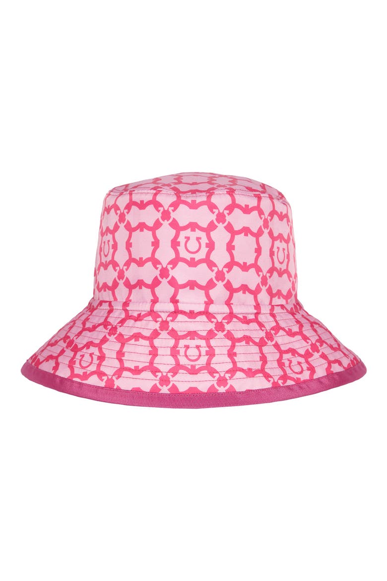 Salvatore Ferragamo Galore Logo Reversible Recycled Nylon Bucket Hat, Alternate, color, DOUBLE HOT PINK