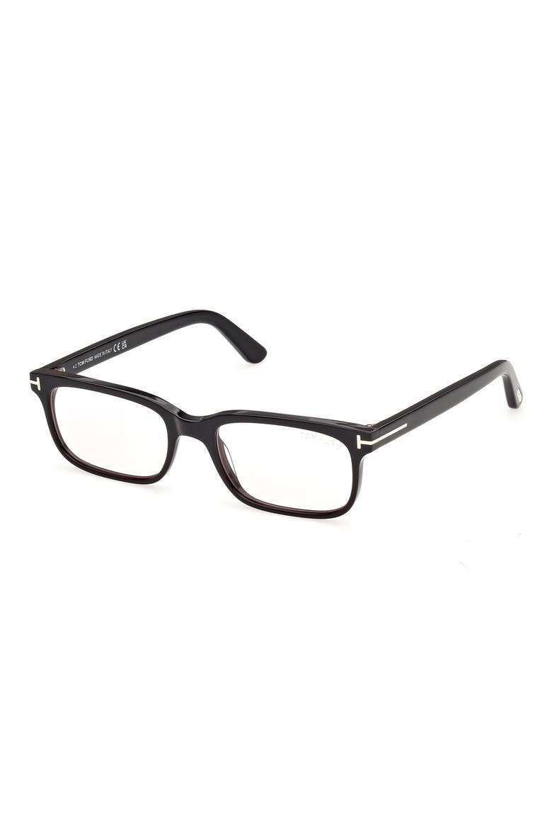 Scout-02 52mm Rectangular Sunglasses, Main, color, SHINY BLACK PINK LENS