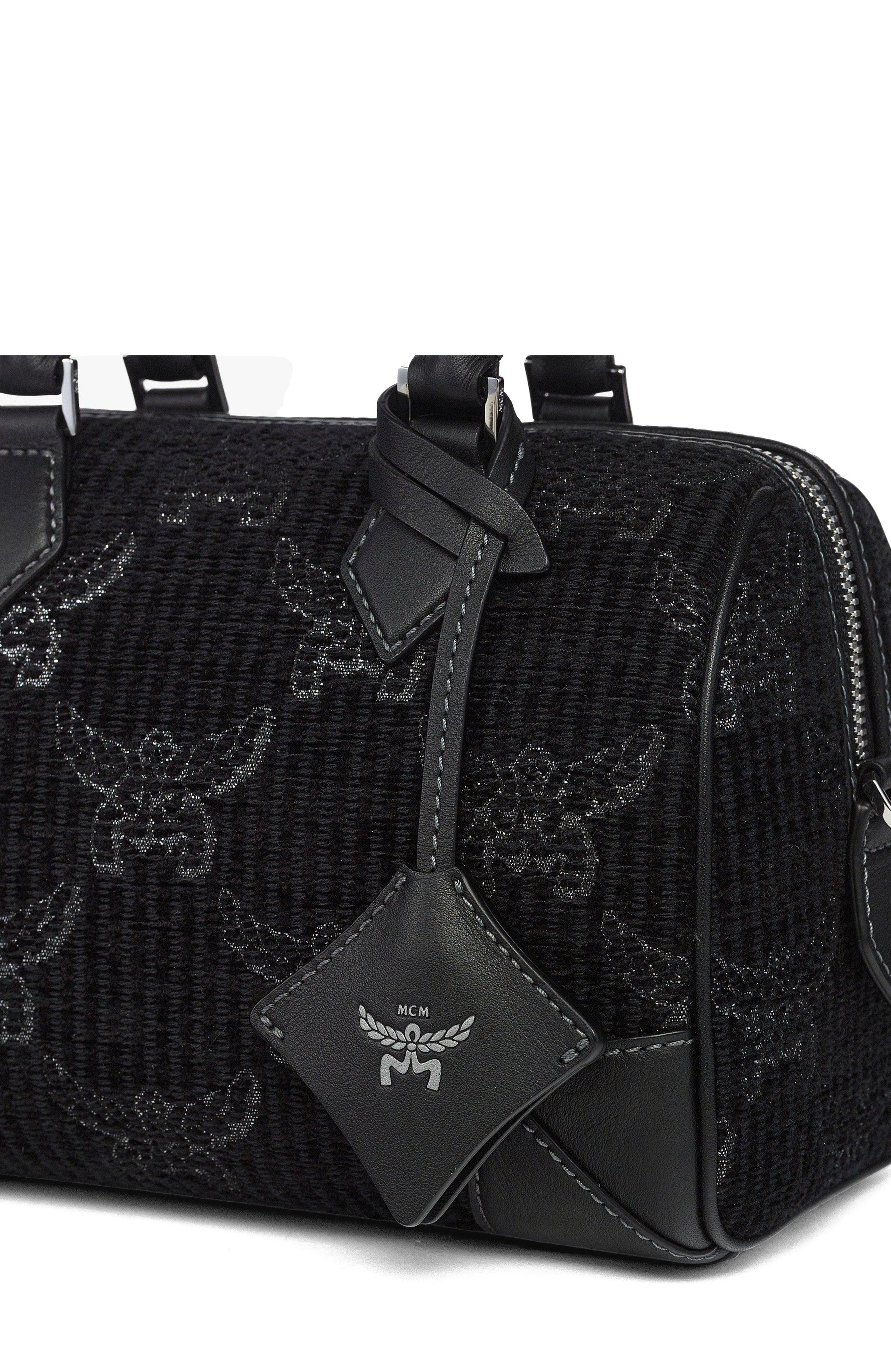 MCM Small Ella Boston Bag in Lauretos Lurex Jacquard, Alternate, color, 