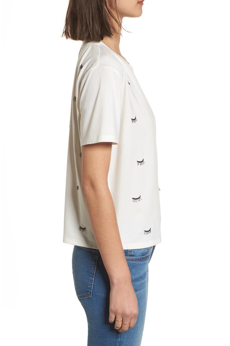 Embroidered Eyelash Tee, Alternate, color, OFF WHITE