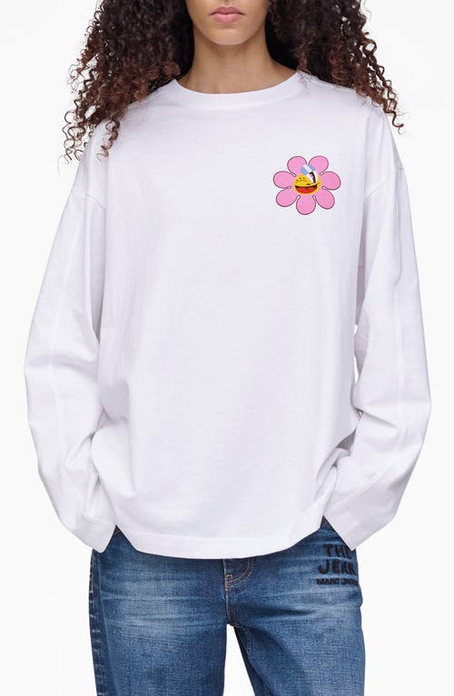 Marc Jacobs Daisy Long Sleeve Graphic T-shirt In White