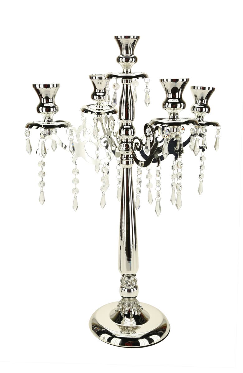Mark Roberts Jeweled PedestalCandelabra, Main, color, Silver