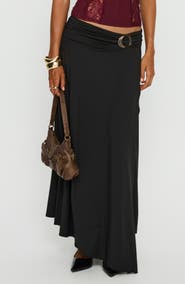 Princess Polly Nola Hardware Detail Cotton Blend Maxi Skirt