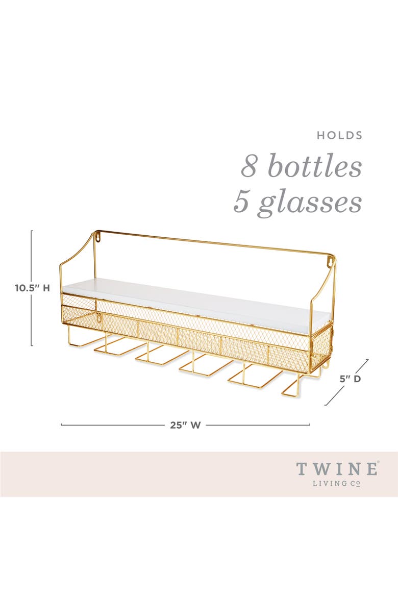 Wall Mounted Wine Rack & Cork Storage in Gold, Alternate, color, Gold