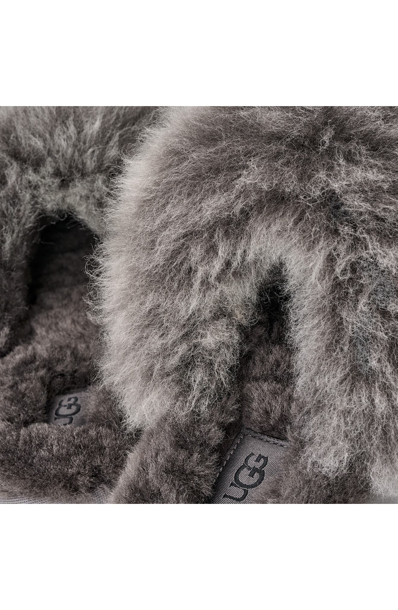 UGG<sup
®</sup
 Scuffette Chalet Genuine Sheepskin Slipper, Alternate, color, Charcoal