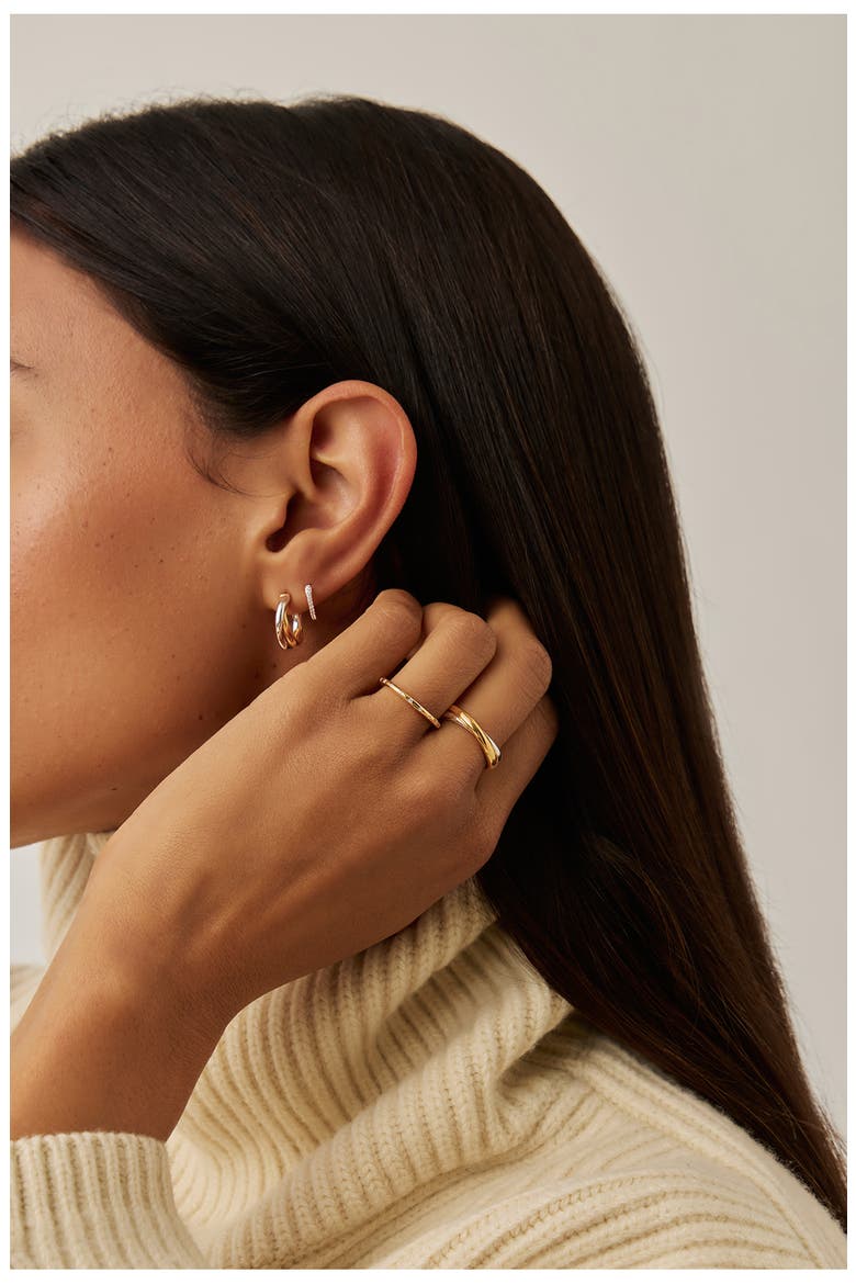 Solar Studded Stacking Ring, Alternate, color, GOLD