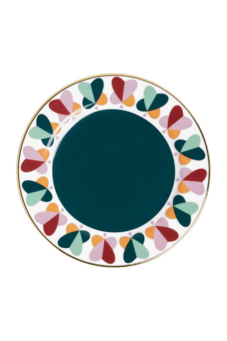 Dessert Plates Set Of 2 Farfalle Ring Green, Alternate, color, Farfalle Ring Green